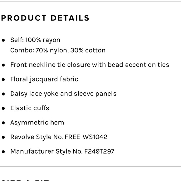 Free People Moon River Blouse in Black Combo size small - Picture 4 of 9